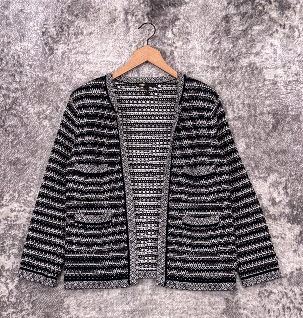 Maje Jacket 3 / US Large Womens Wool Blend Knit Open Front Sweater